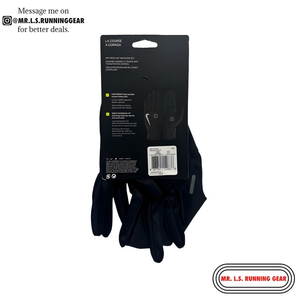 Nike Dri-FIT Running Hat & Glove Set NRC37082 - Picture 3 of 7